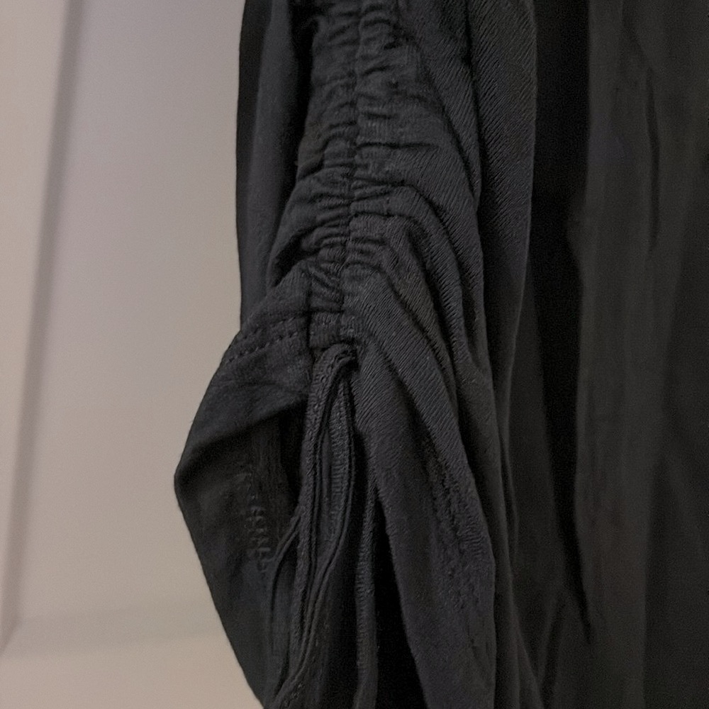 NWT [Lea & Viola] Black Long Sleeve Cinched Rouched Drawstring Dress Women’s S - Picture 7 of 14